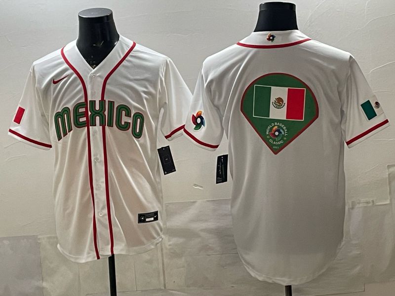 Men 2026 World Cub Mexico Blank White Game Nike MLB Jersey style 0014